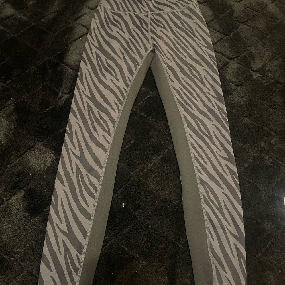 Gray Zebra Print Women's Leggings
